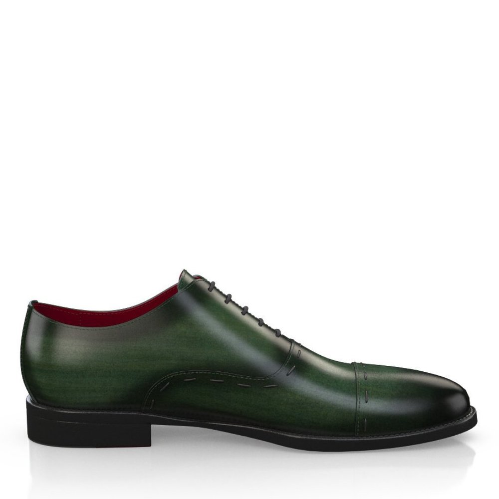 Bashwood Handmade Green Leather Patina Oxfords